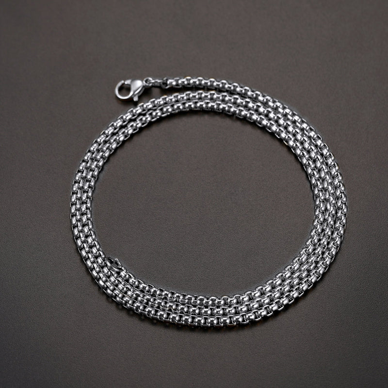 Hollow Rolo Box Link Chain Necklace for , 3/6mm Width