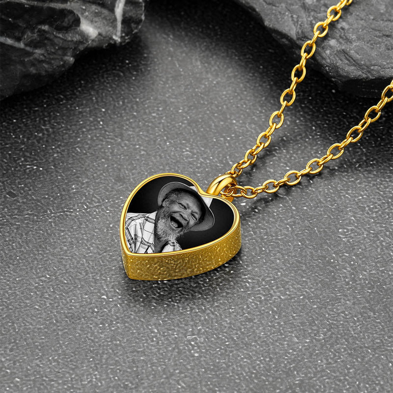 Custom Heart Urn Picture Pendant Necklaces for Ashes