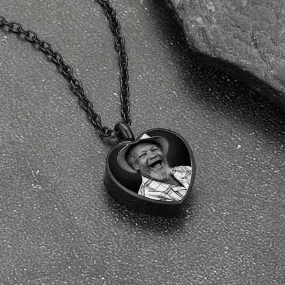 Custom Heart Urn Picture Pendant Necklaces for Ashes