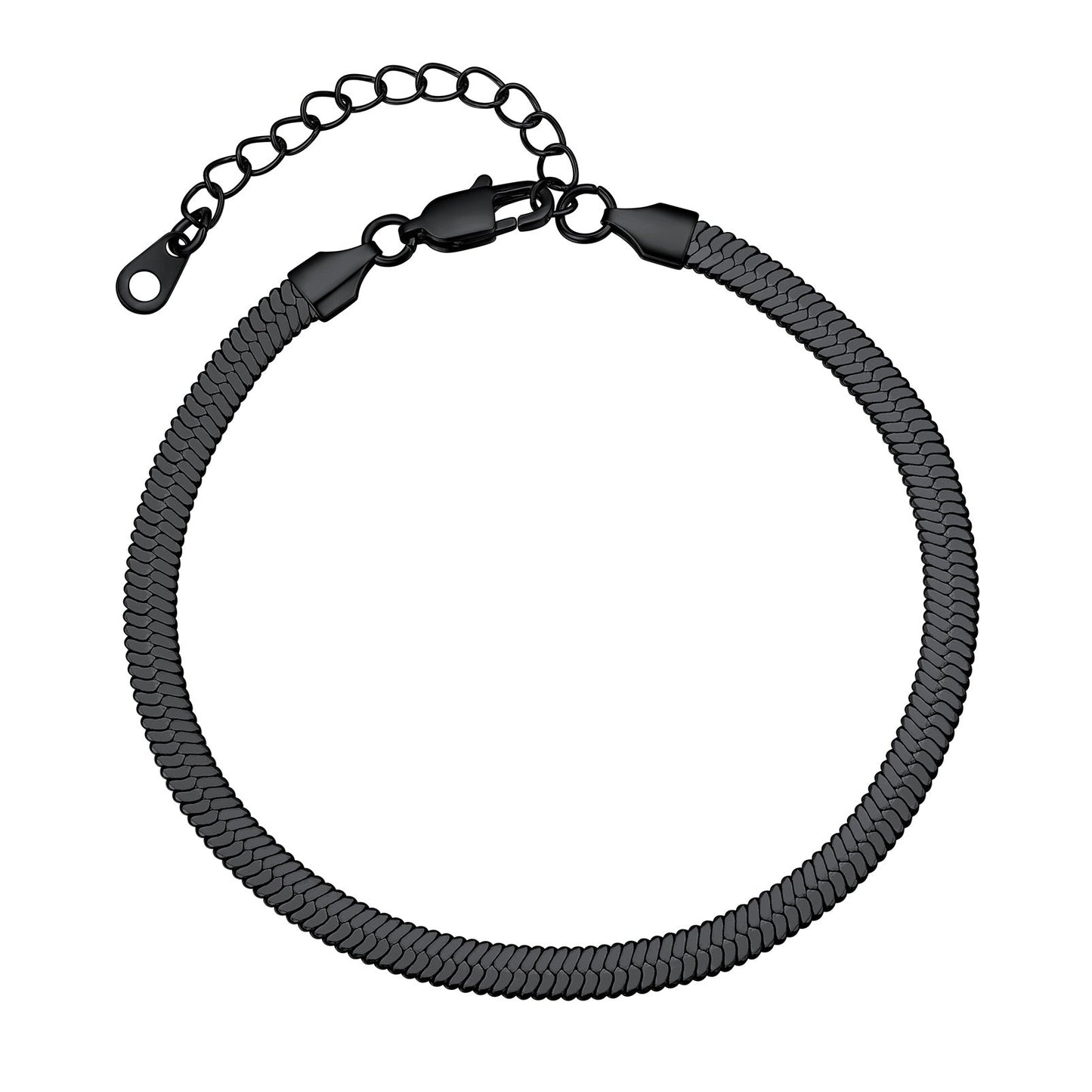 Stainless Steel Flat Snake Chain Anklet Bracelet for
