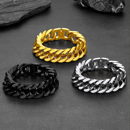 Thick Cuban Link Bracelet for in Stainless Steel