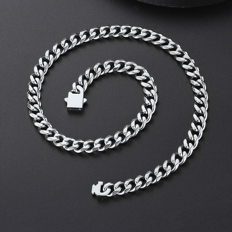 Hip Hop Cuban Chain Necklace for Huasband Boyfriends Gift 6/9/12mm Width