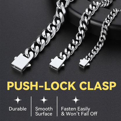 Hip Hop Cuban Chain Necklace for Huasband Boyfriends Gift 6/9/12mm Width