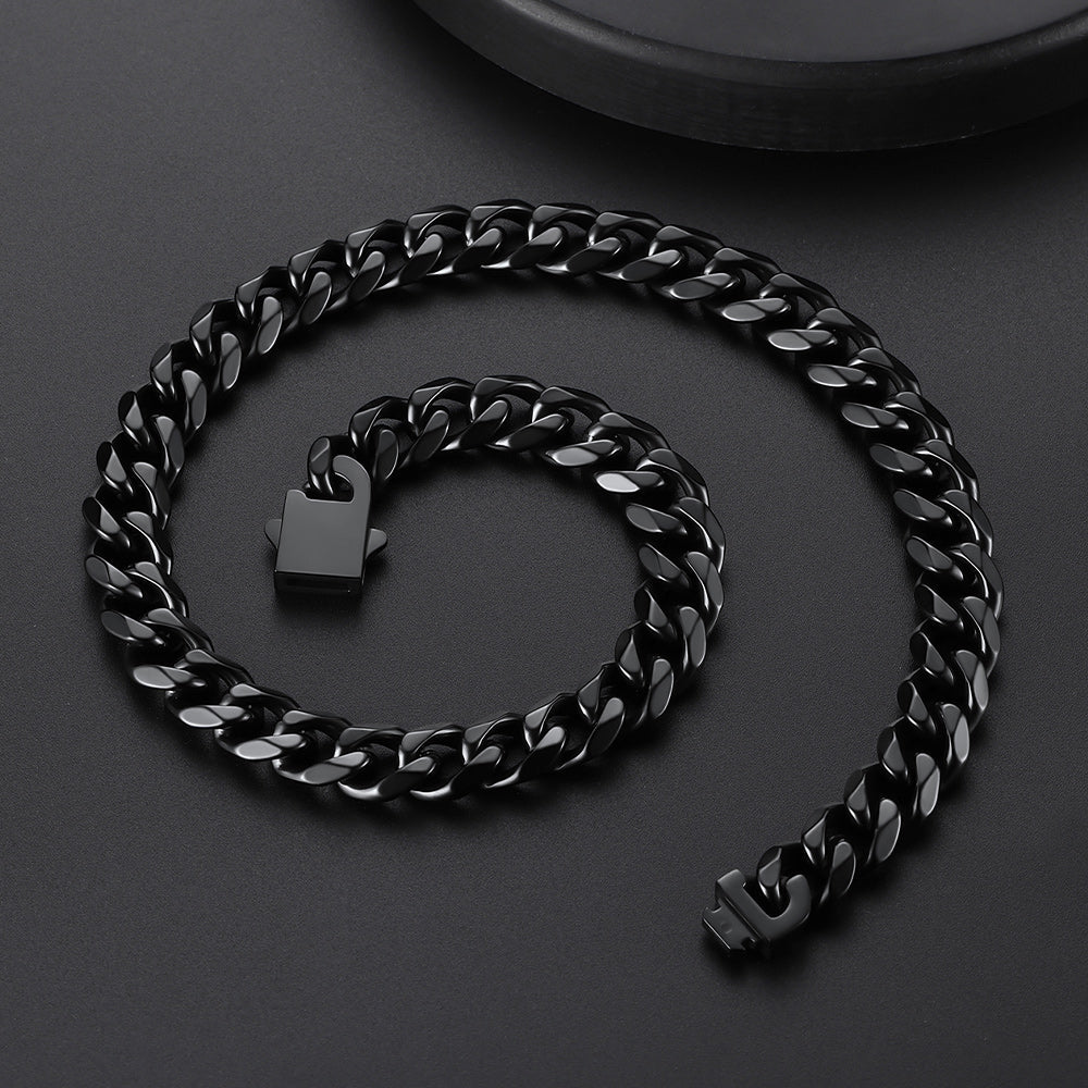 Hip Hop Cuban Chain Necklace for Huasband Boyfriends Gift 6/9/12mm Width