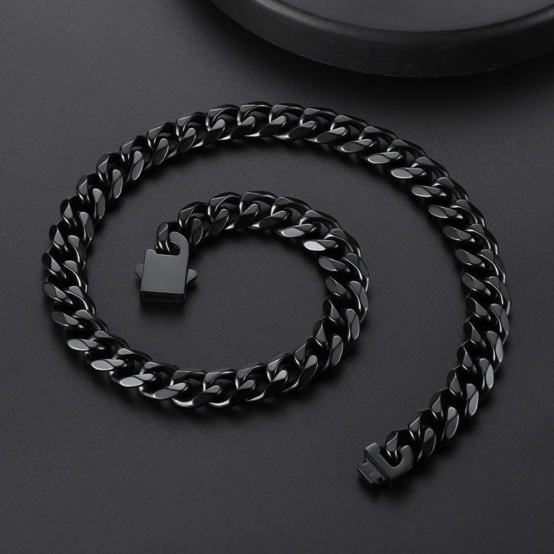 Hip Hop Cuban Chain Necklace for Huasband Boyfriends Gift 6/9/12mm Width