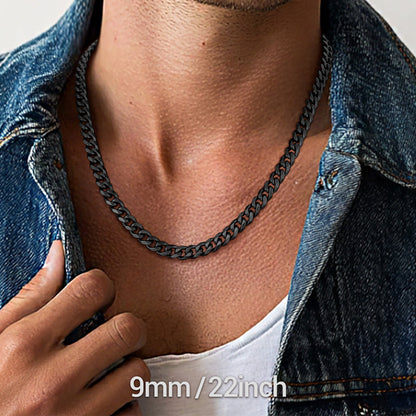 Hip Hop Cuban Chain Necklace for Huasband Boyfriends Gift 6/9/12mm Width