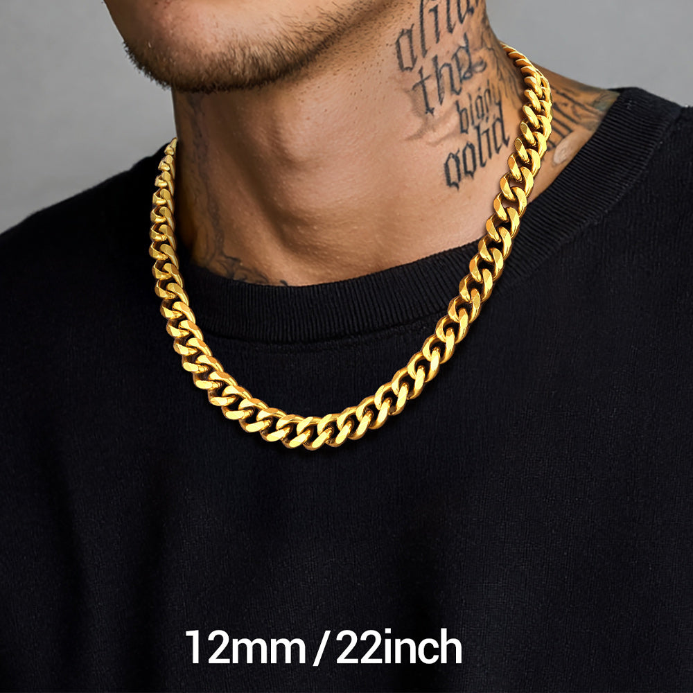 Hip Hop Cuban Chain Necklace for Huasband Boyfriends Gift 6/9/12mm Width