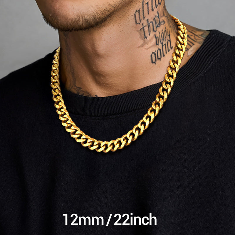 Hip Hop Cuban Chain Necklace for Huasband Boyfriends Gift 6/9/12mm Width