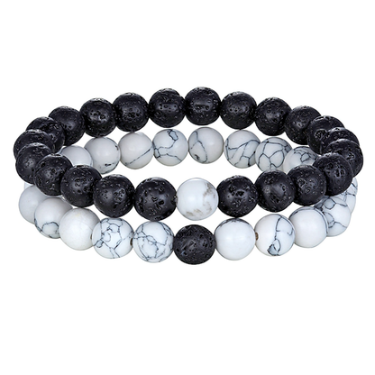 Natural Stone Bracelet for and / Cool Couples Bracelet