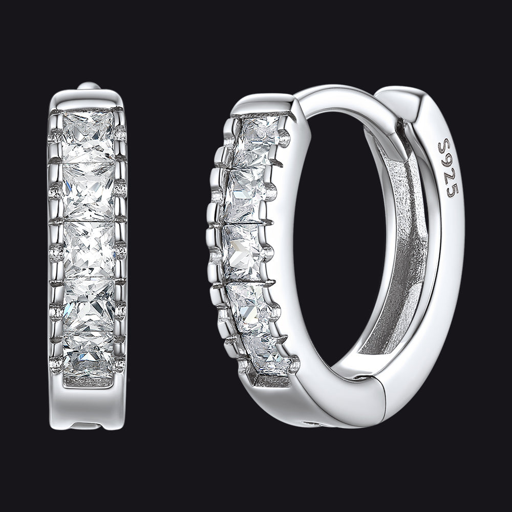 Hypoallergenic Cz Huggie Hoop Earrings for