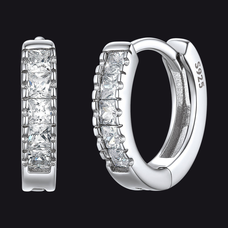Hypoallergenic Cz Huggie Hoop Earrings for