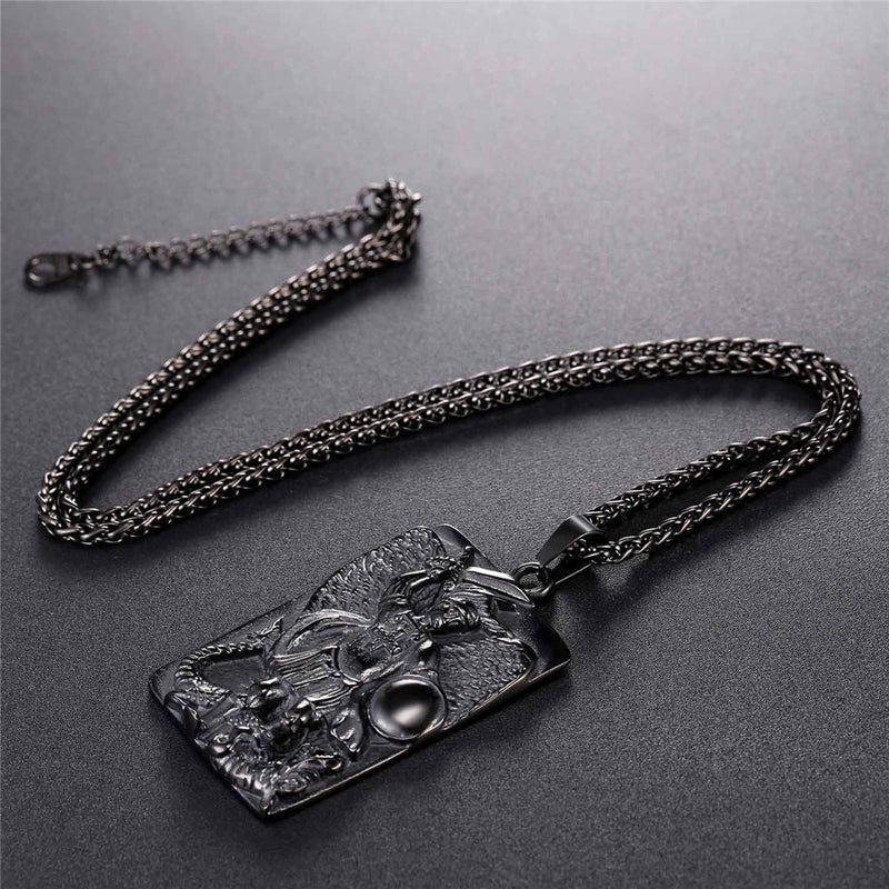 Engraved St. Michael the Archangel Dog Tag Necklace