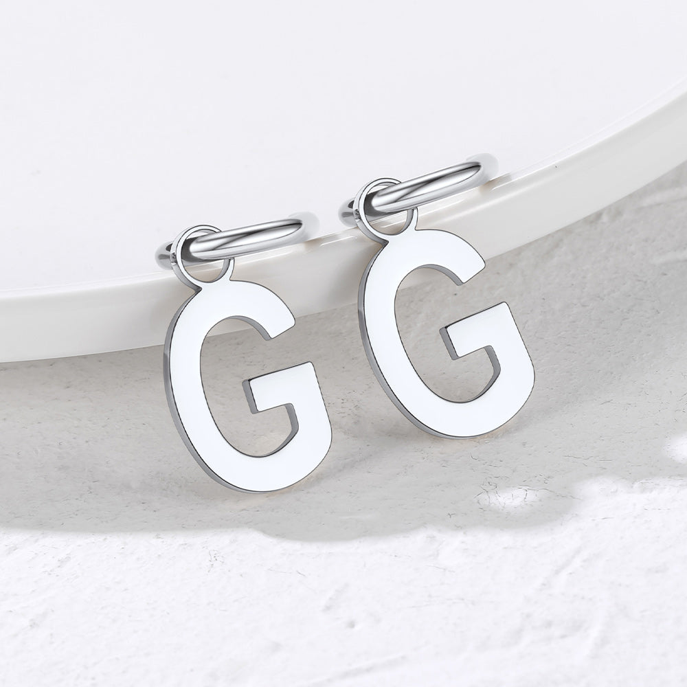 Hypoallergenic Initial Letter Dangle Earrings for