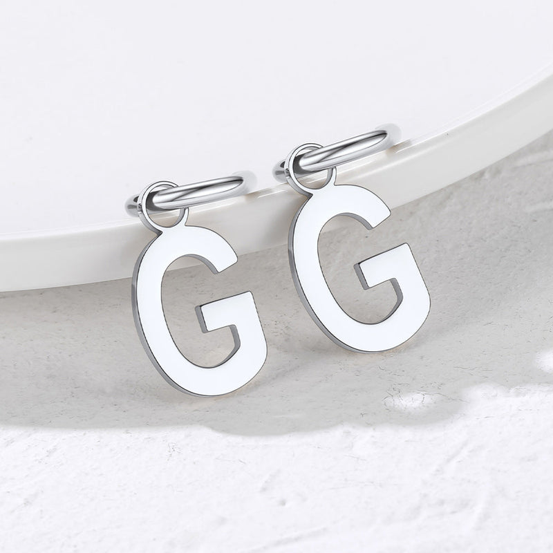 Hypoallergenic Initial Letter Dangle Earrings for
