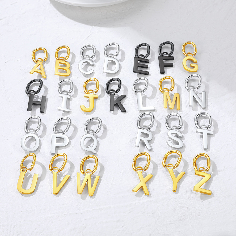 Hypoallergenic Initial Letter Dangle Earrings for
