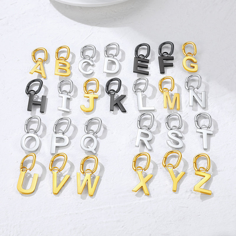 Hypoallergenic Initial Letter Dangle Earrings for