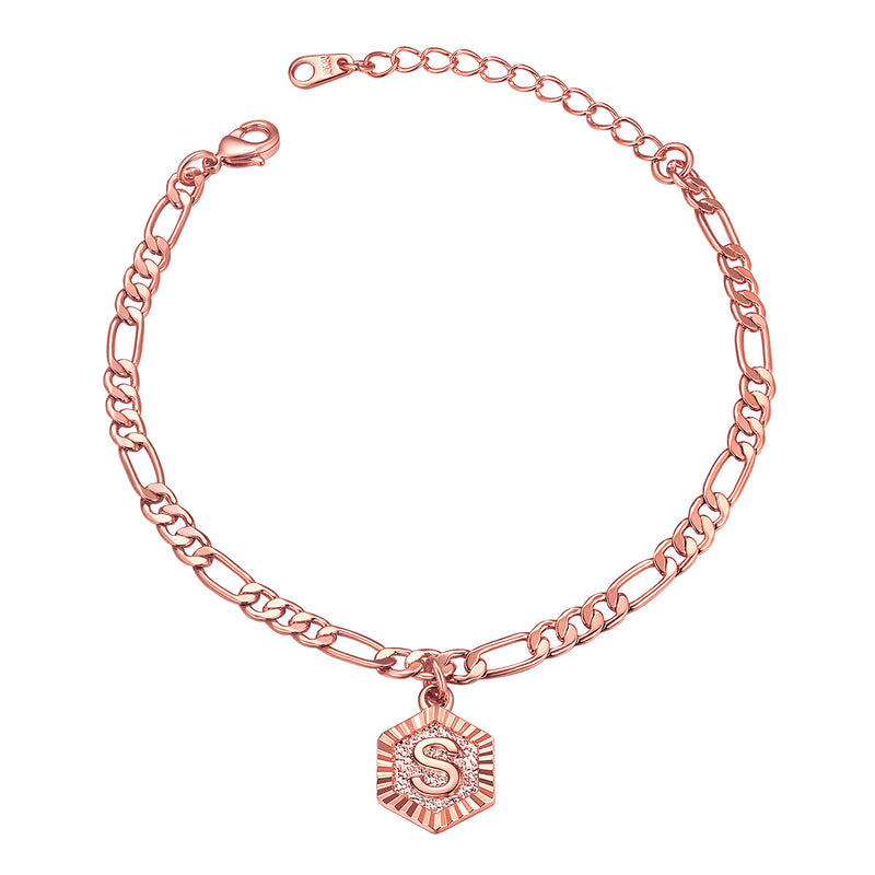 Custom Initial Figaro Link Anklet for