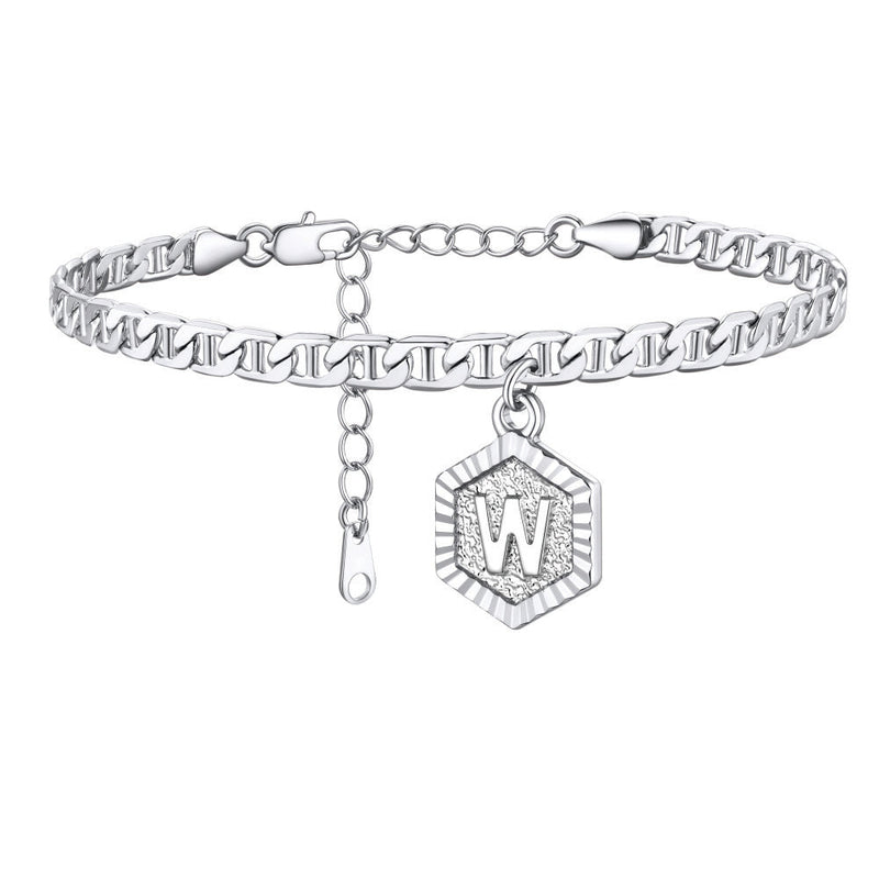 Initials A-z Chain Link Ankle Bracelet Gift for