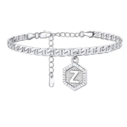 Initials A-z Chain Link Ankle Bracelet Gift for