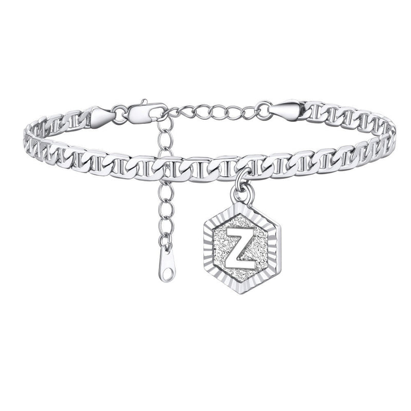 Initials A-z Chain Link Ankle Bracelet Gift for