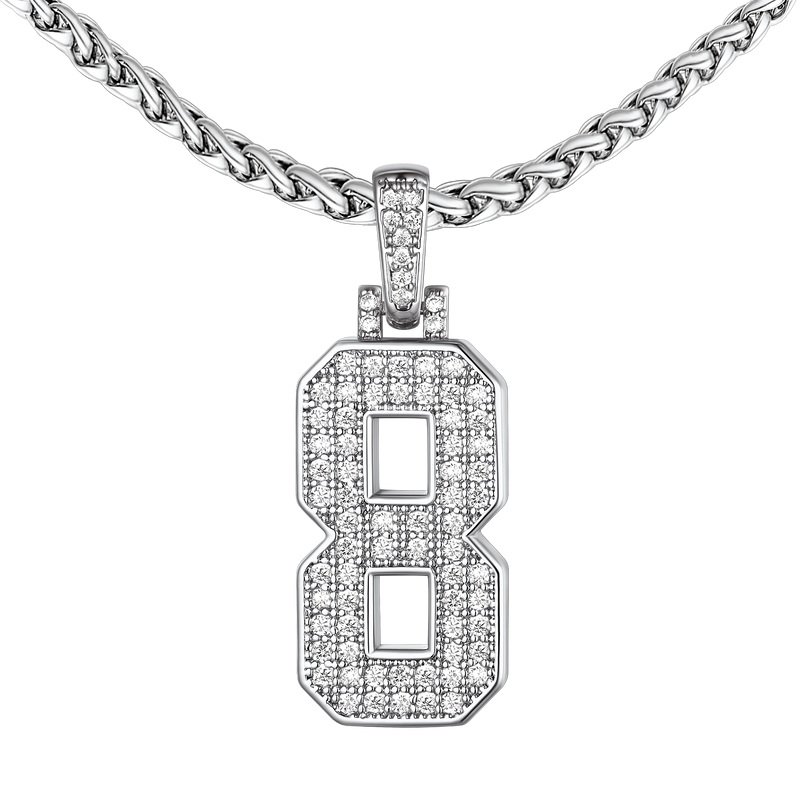 Baseball Diamond Jersey Number Chain Necklace for