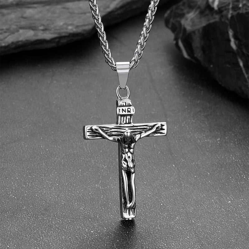 Christian Crucifix Cross Urn Necklace for Ashes Memorial Gift