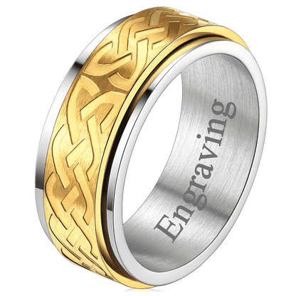 Celtic Knot Spinner Ring Anxiety Rotatable Ring for