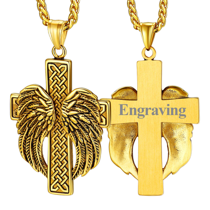 Flash Angel Wing Cross Necklace Pendant for