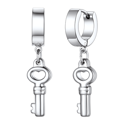 Flash Key Dangle Hoop Earrings for