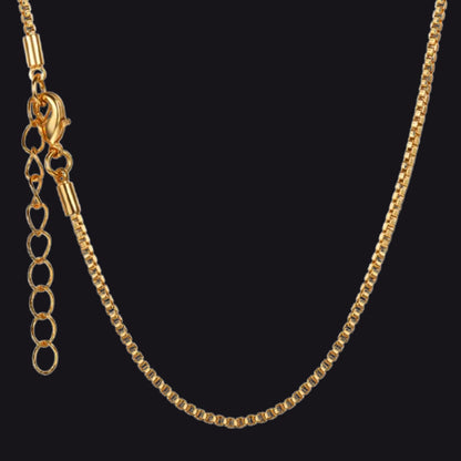 1.5mm Width Minimalist Box Chain Link Necklace for