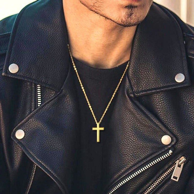 Sterling Silver Minimalist Cross Necklace Christian Faith Pendant for
