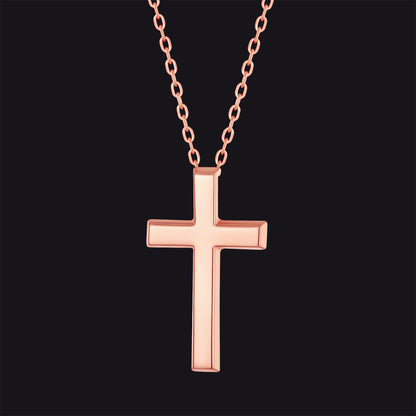 Sterling Silver Minimalist Cross Necklace Christian Faith Pendant for