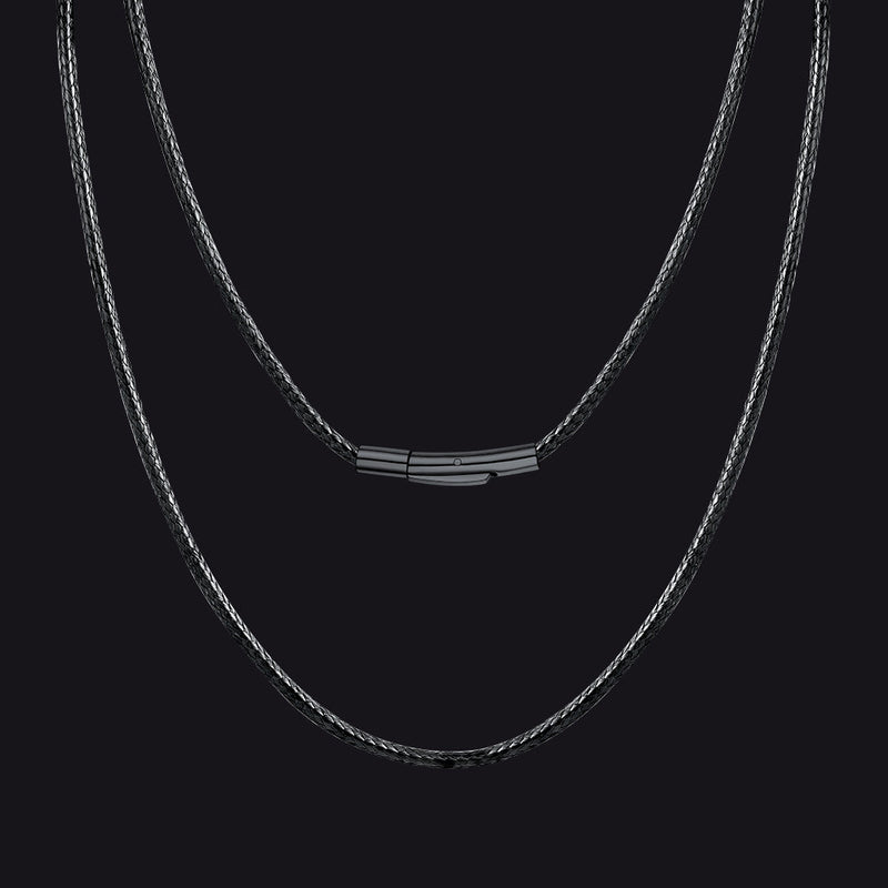 Braided Leather Cord Chain Wax Rope Necklace for 2mm/3mm