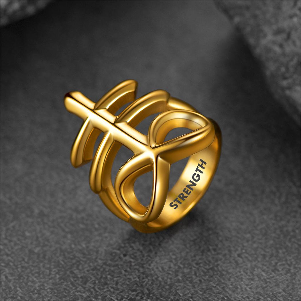 Satanic Leviathan Cross Stainless Steel Ring for