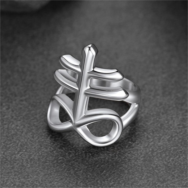 Satanic Leviathan Cross Stainless Steel Ring for