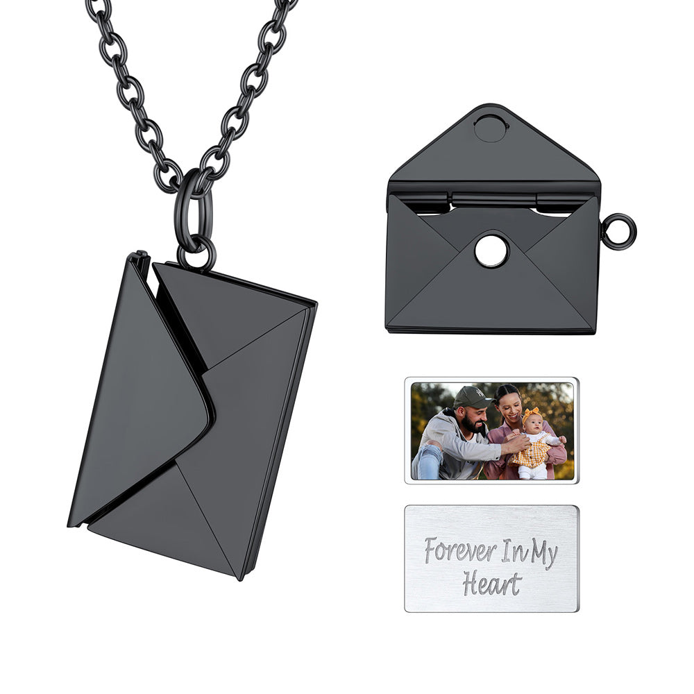 Personalized Envelope Picture Locket Necklace Gifts for Girl