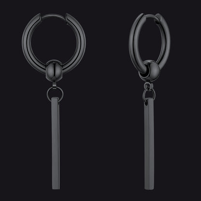 Punk Long Bar Drop Hoop Earrings for