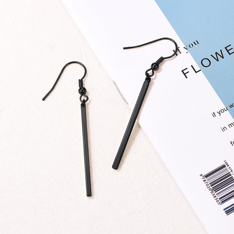 Minimal Long Vertical Bar Dangle Earrings for