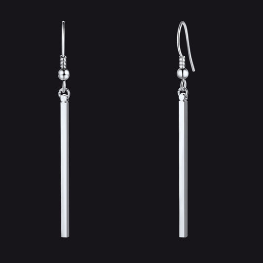 Minimal Long Vertical Bar Dangle Earrings for