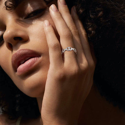 Sterling Silver Mariner Chain Link Ring for