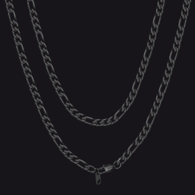 Figaro Curb Chain Link Necklace, 6/7.5/10 Mm Width
