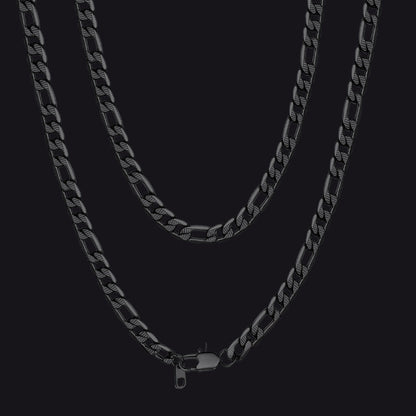Figaro Curb Chain Link Necklace, 6/7.5/10 Mm Width