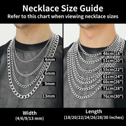 Cuban Link Curb Chain Stainless Steel Necklace for