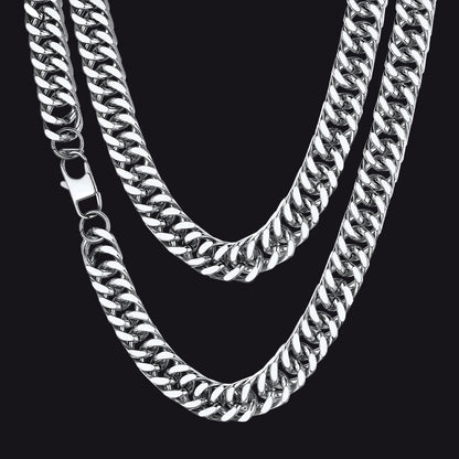 Miami Cuban Link Chain Necklace With Gift Crad for Him