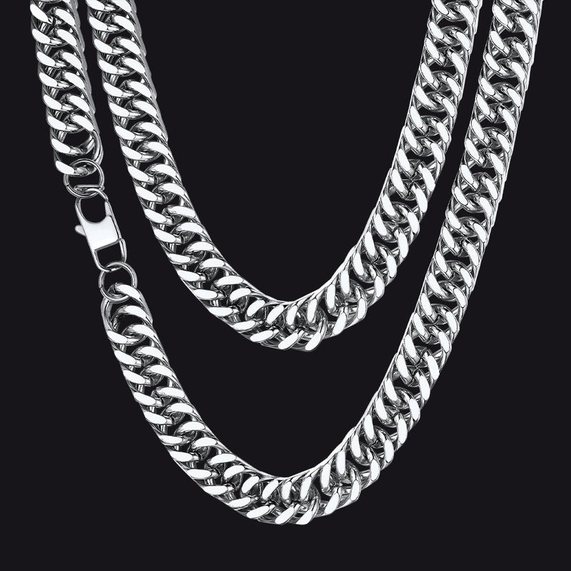 Miami Cuban Link Chain Necklace With Gift Crad for Him