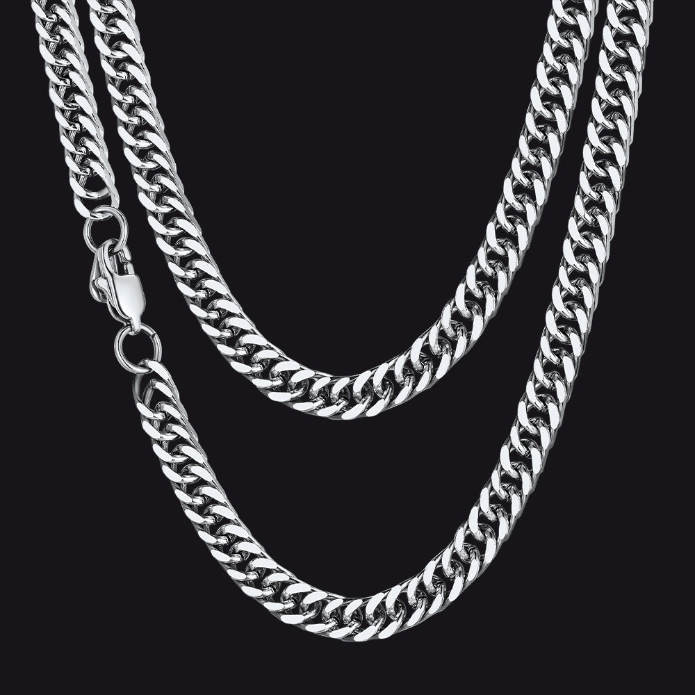 Miami Cuban Link Chain Necklace With Gift Crad for Him