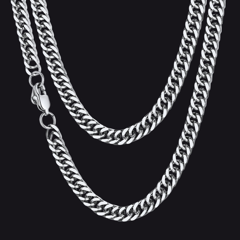 Miami Cuban Link Chain Necklace With Gift Crad for Him