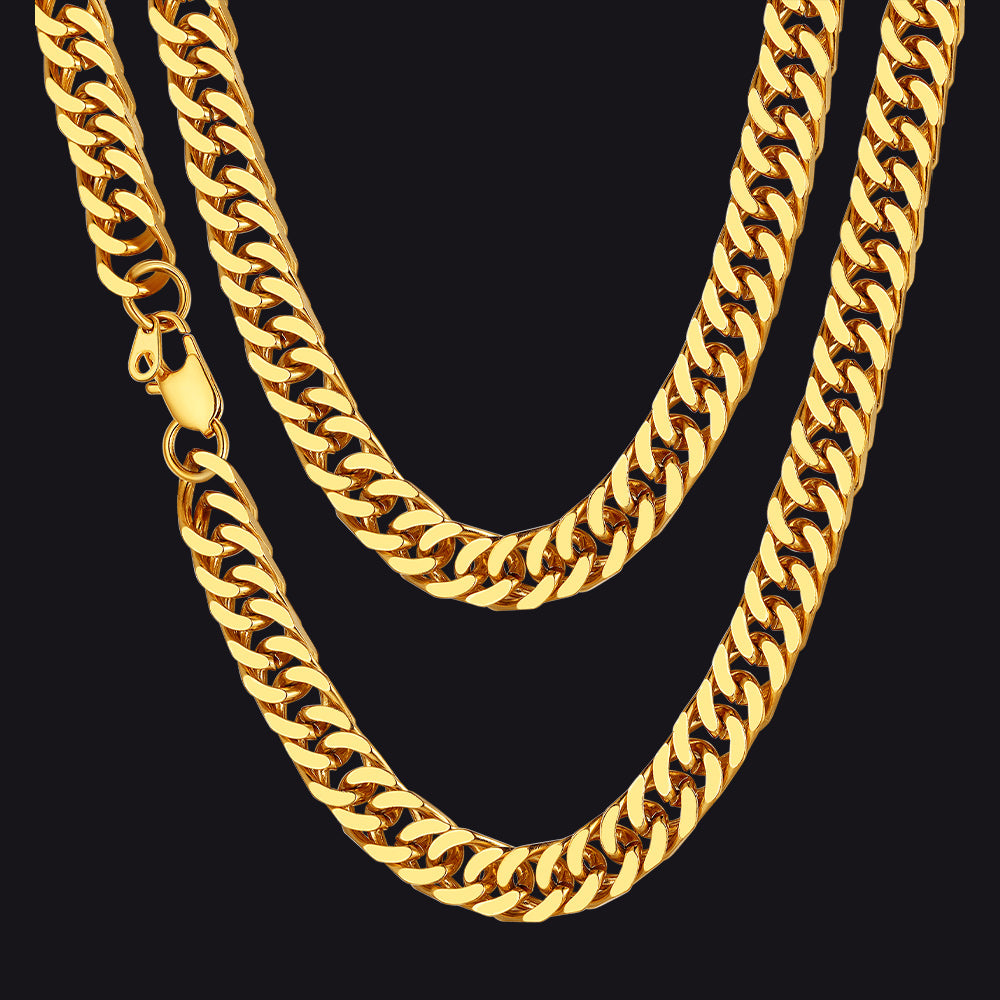 Miami Cuban Link Chain Necklace With Gift Crad for Him