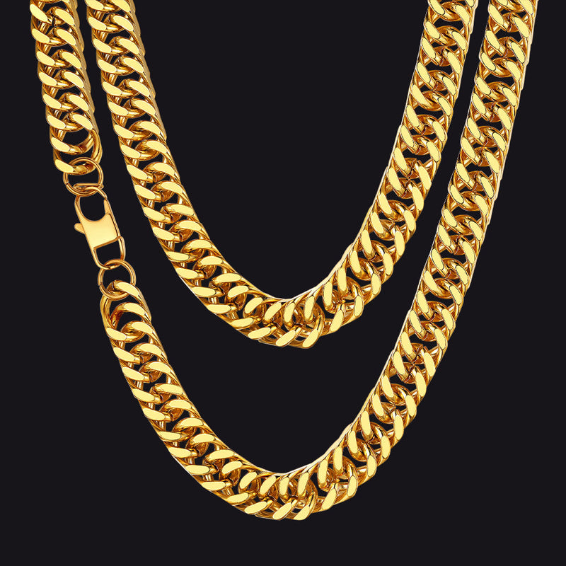 Miami Cuban Link Chain Necklace With Gift Crad for Him