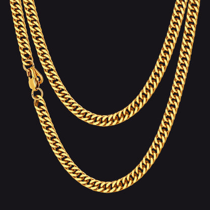 Miami Cuban Link Chain Necklace With Gift Crad for Him